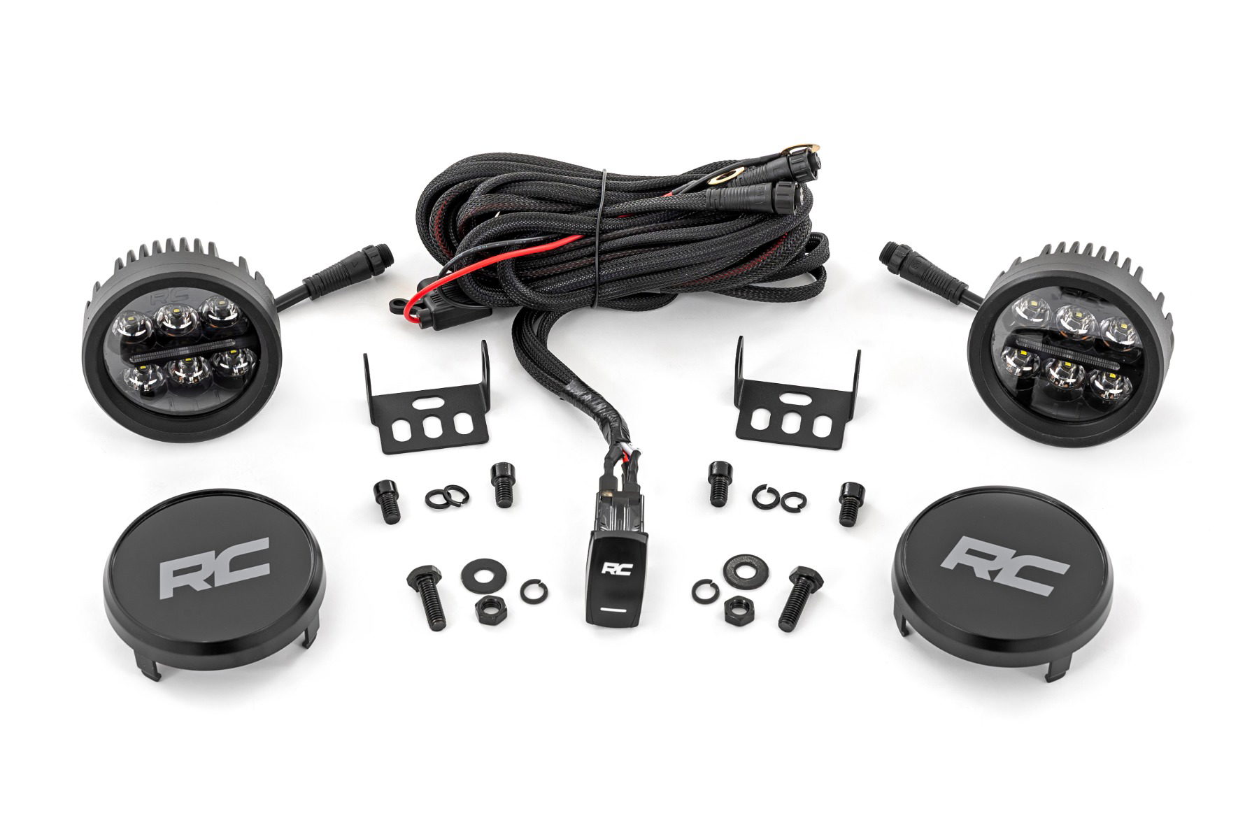 Rough Country Black Series 3.5-Inch Round LED Light Pair