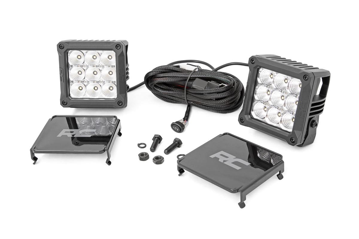 Rough Country 4-Inch Chrome Series LED Light Pods with Daytime Running LEDs