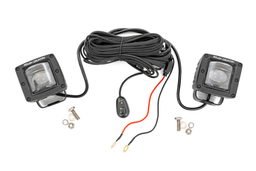 2-Inch Black Series LED Light Pods — 3200K Yellow, SAE J583, Rough Country 70907A