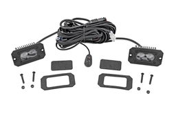 3x1.75-Inch Black Series LED SAE Fog Lights, Flush Mount, Pair, Rough Country 70908