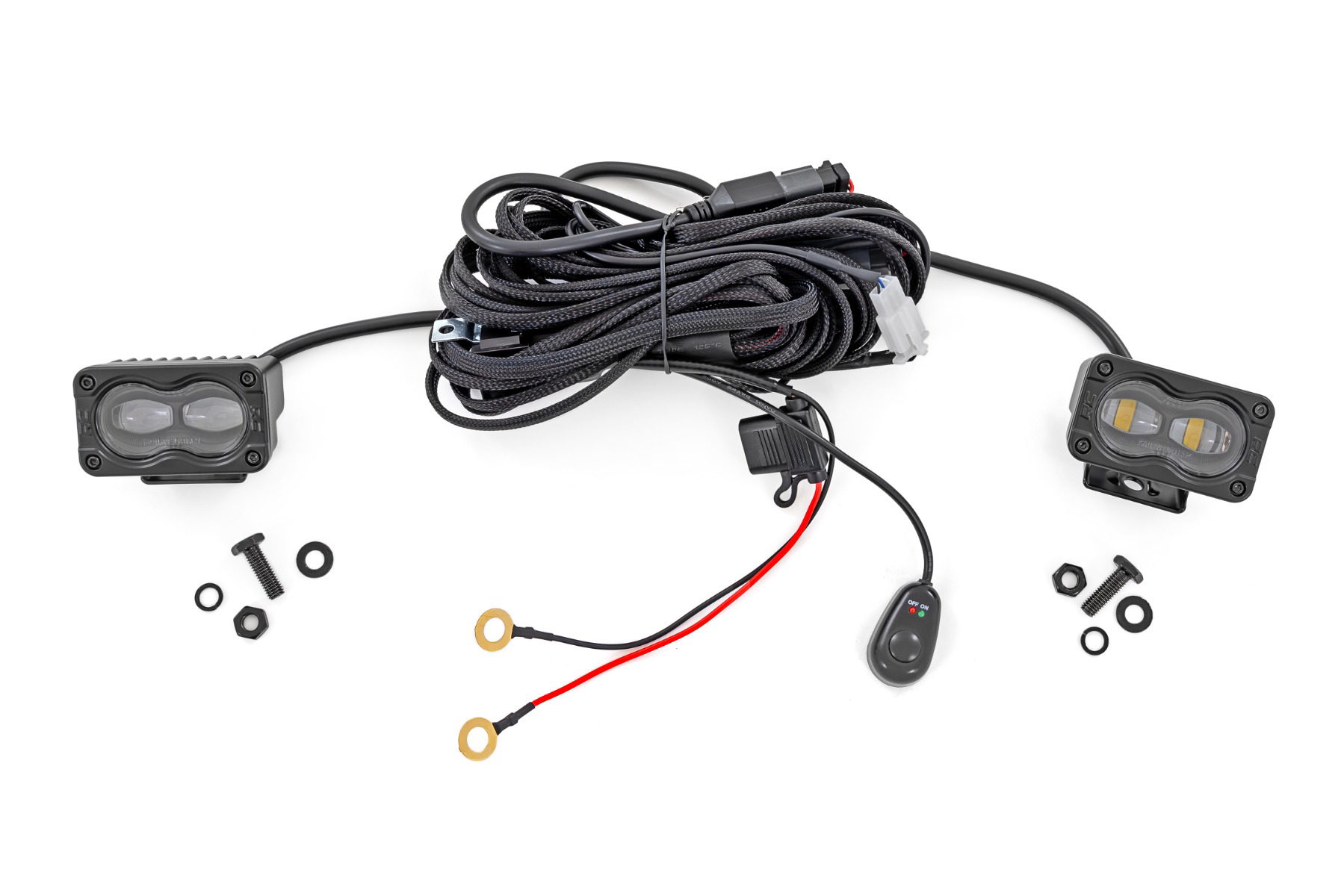 Rough Country 3x1.75-Inch Black Series Rectangle Fog Lights