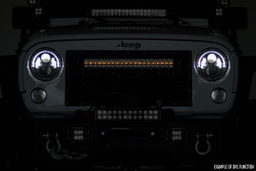 20-Inch Black Series LED Light Bar with Amber DRLs, view 3, Rough Country 70920BDA