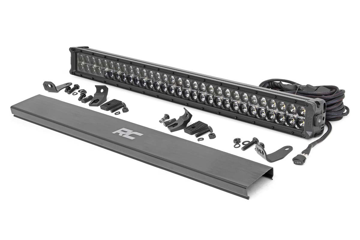 Rough Country 30-Inch Black Series LED Light Bar with White DRLs