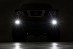 2-Inch Black Series LED Fog Light Kit for 2005–2020 Nissan Frontier, view 3, Rough Country 71023