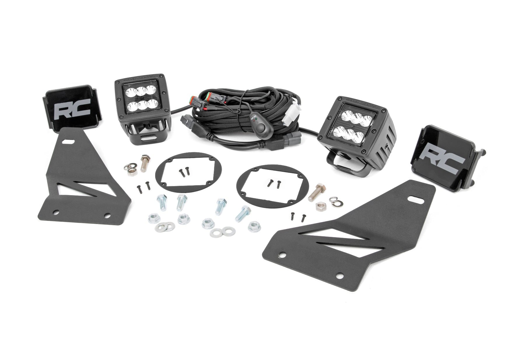 Rough Country 2-Inch Black Series LED Fog Light Kit for 2005–2020 Nissan Frontier