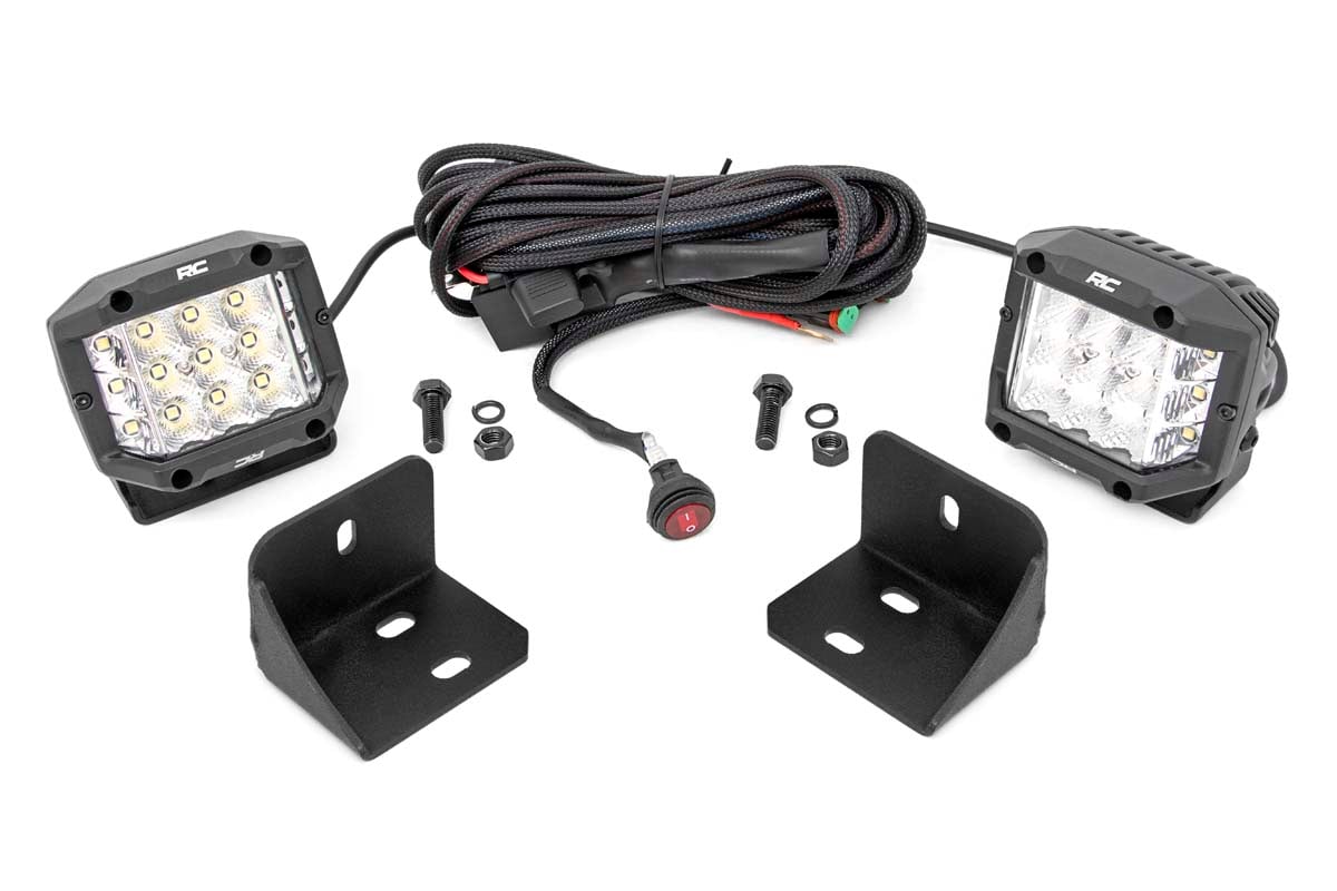 Rough Country 3-Inch Chrome Series LED Rear Cab Light Kit for Can-Am Defender