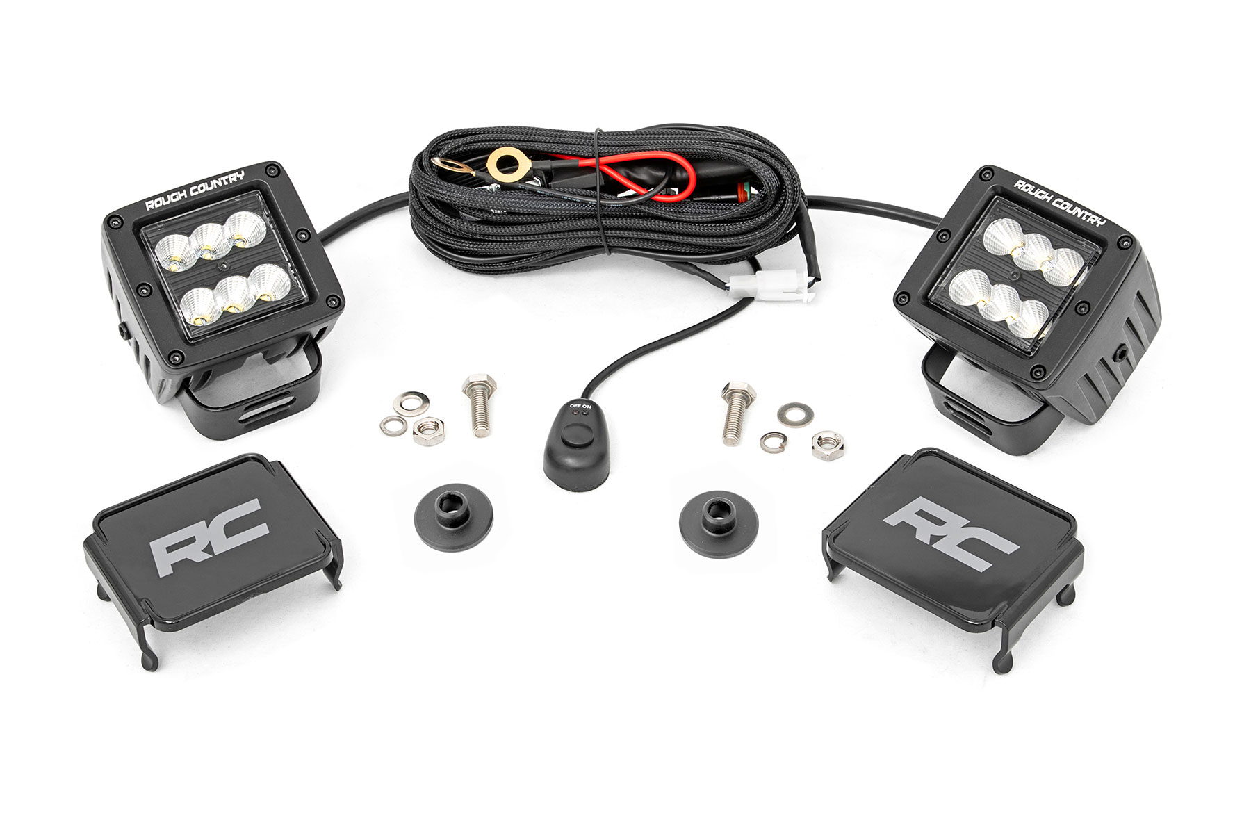 Rough Country 2-Inch Black Series Ditch Light Kit for Ford Bronco 4WD