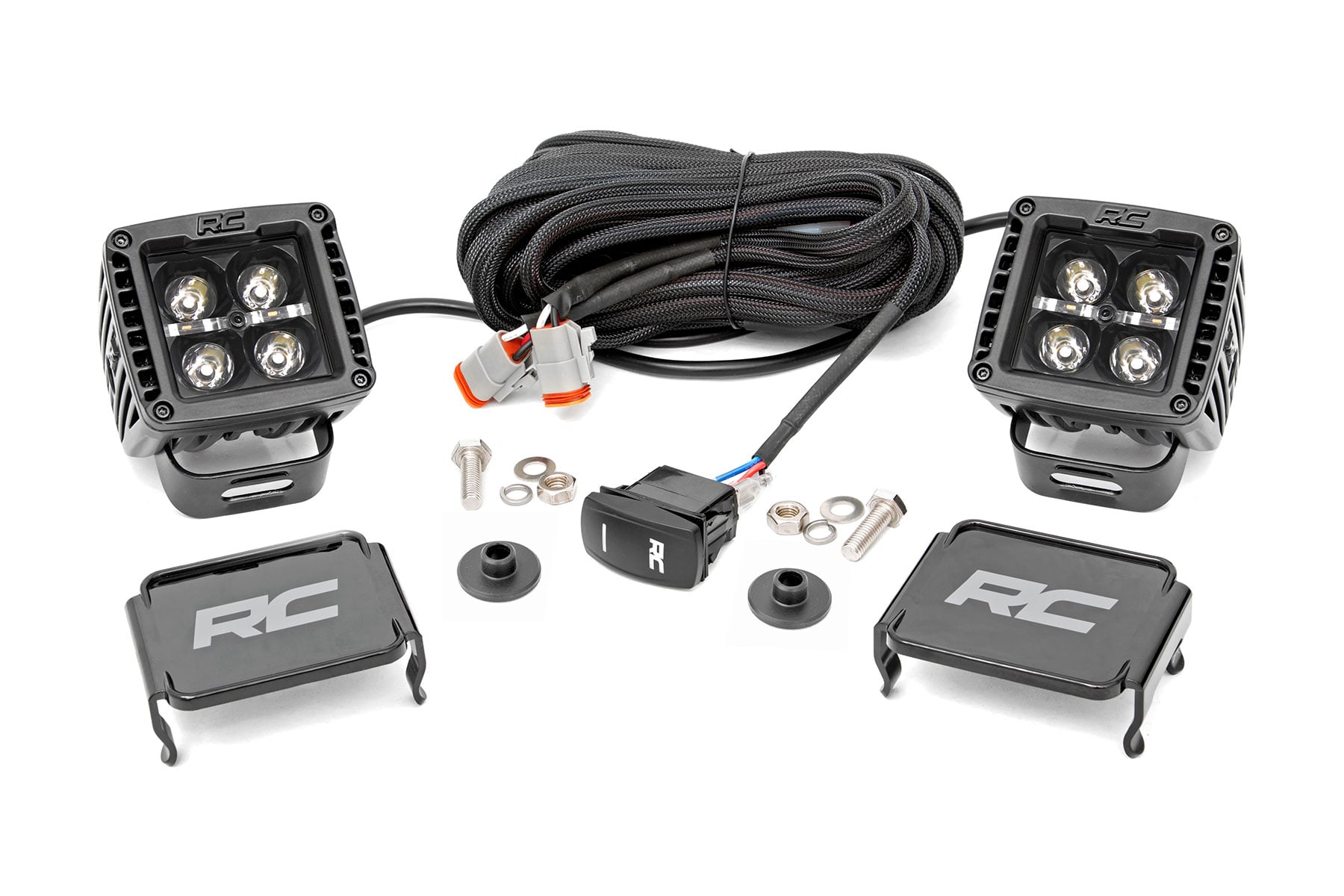 Rough Country 2-Inch Black Series LED Ditch Light Kit for Ford Bronco 4WD