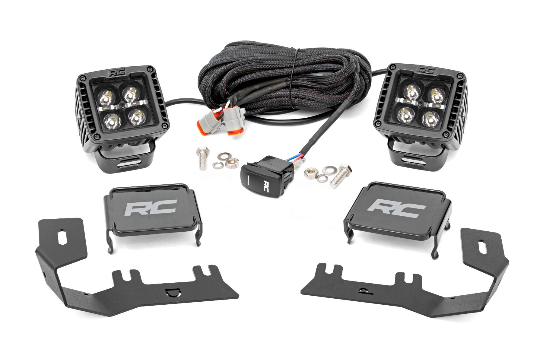 Rough Country 2-Inch Black Series Ditch Light Kit for Silverado & Sierra 1500