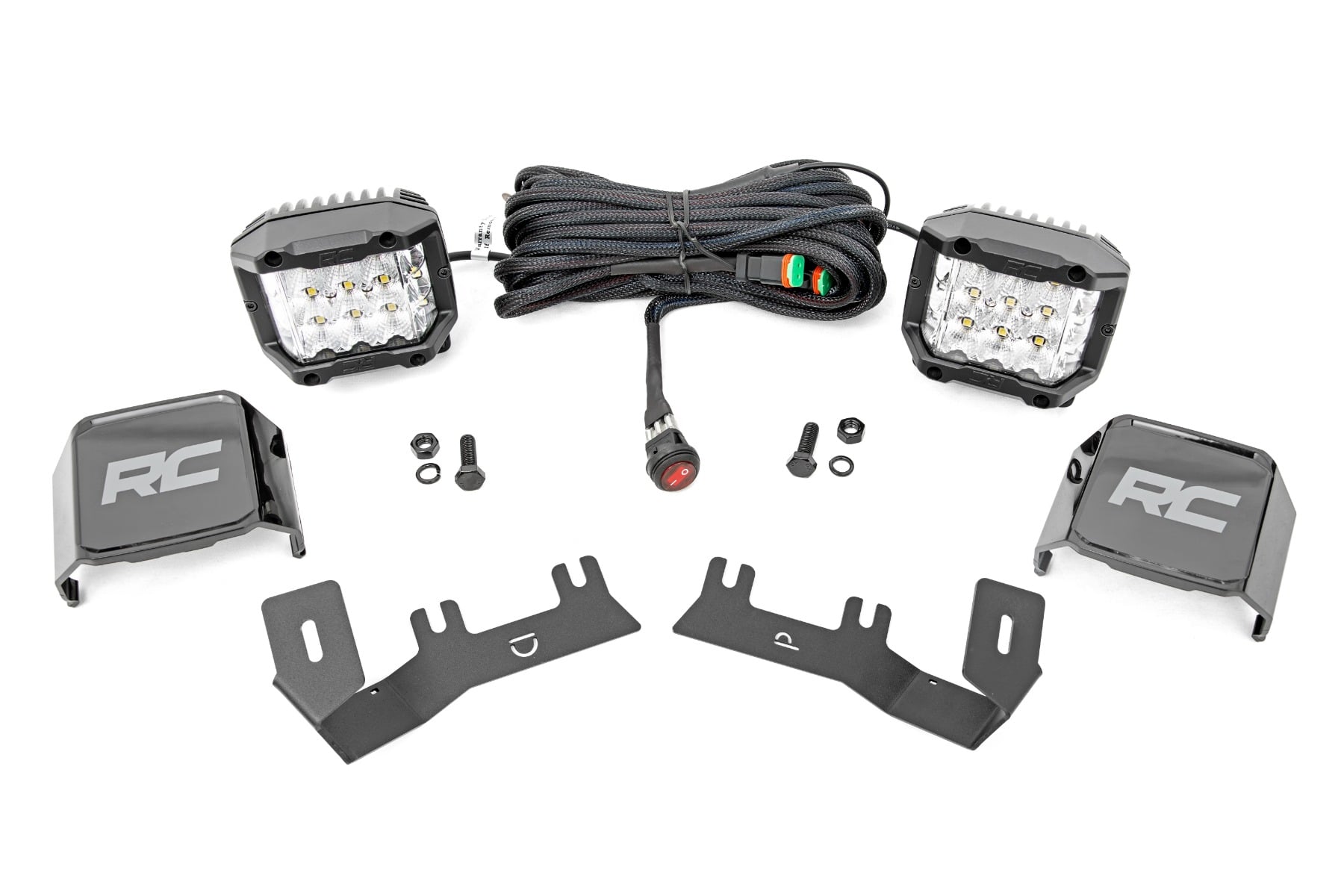 Rough Country 3-Inch Chrome Series Ditch Light Kit for Silverado 1500