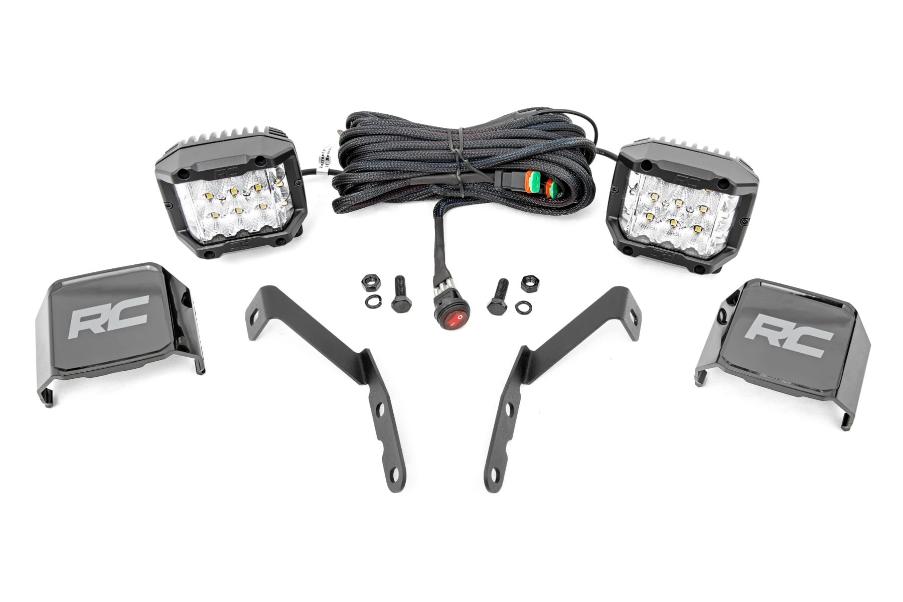 Rough Country 3-Inch Chrome Series Ditch Light Kit for Chevy Silverado 1500