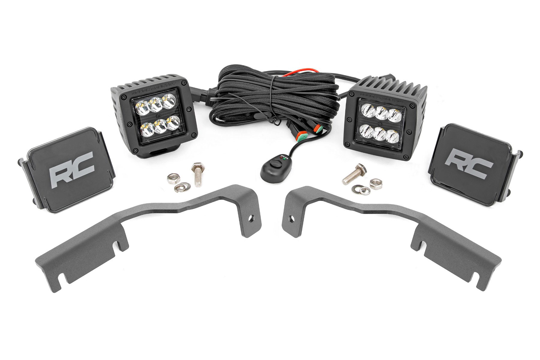 Rough Country 2-Inch Black Series LED Ditch Light Kit for 2022-2025 Nissan Frontier