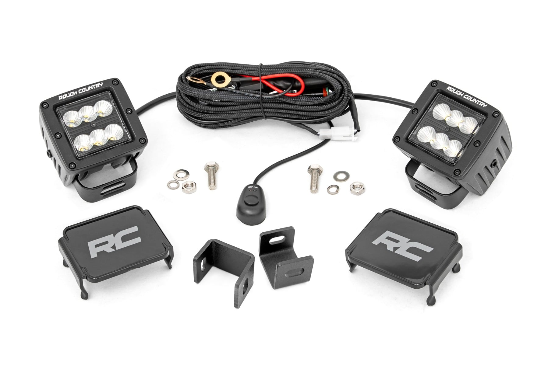 Rough Country 2-Inch Black Series LED Ditch Light Kit for 2022–2025 Toyota Tundra