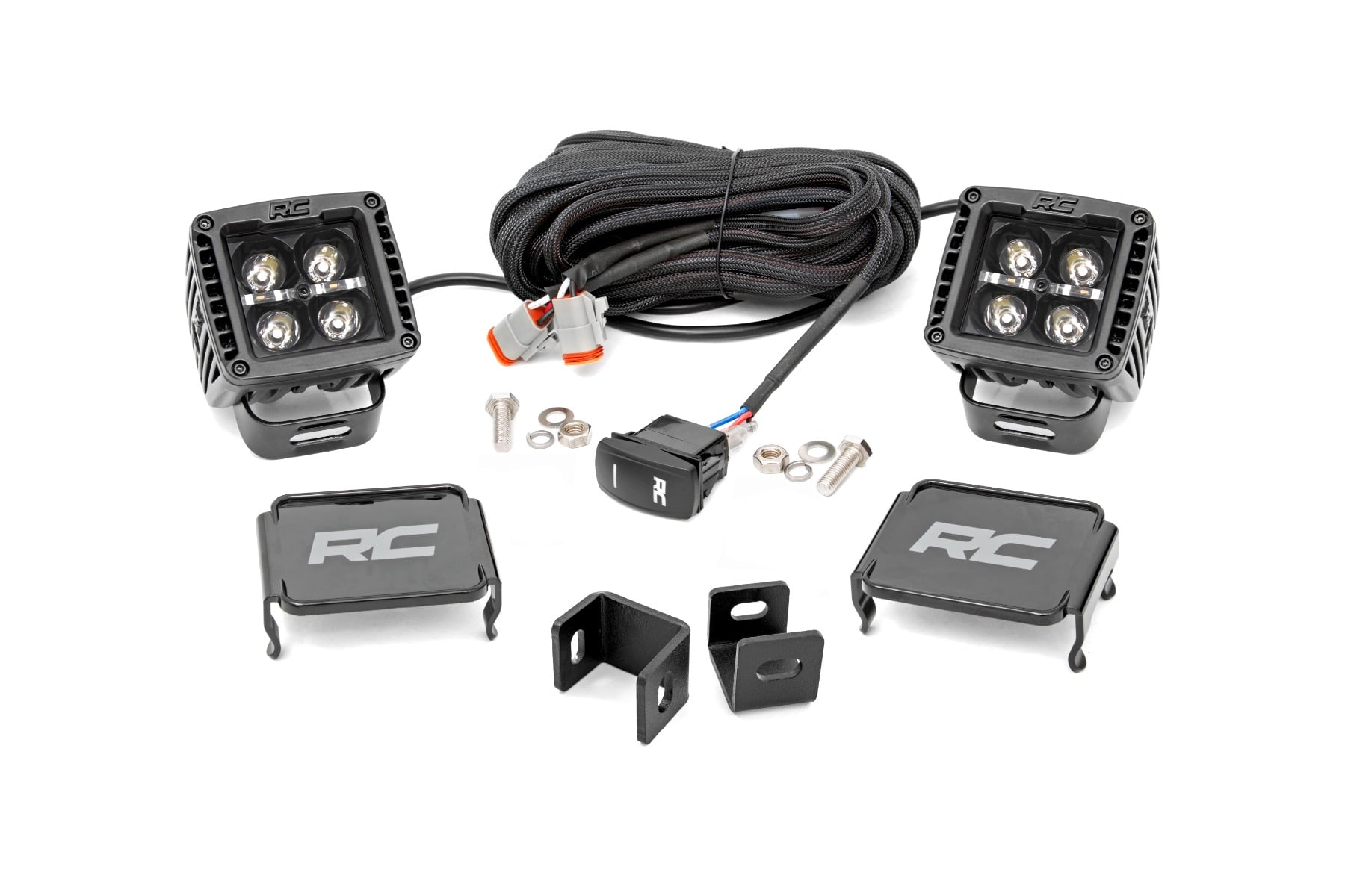Rough Country 2-Inch Black Series LED Ditch Light Kit for Toyota Tundra