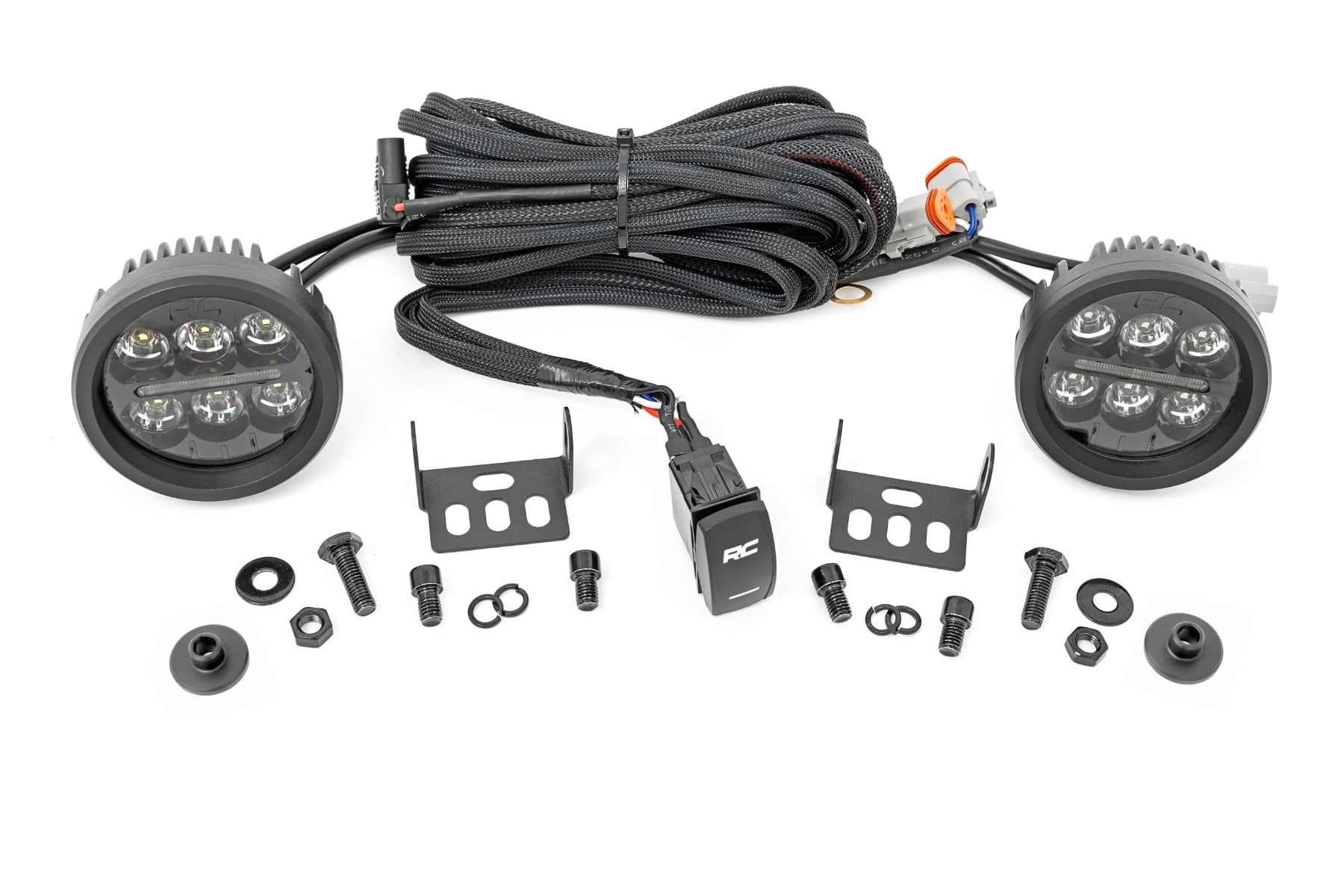 Rough Country Ditch Light Kit with Black Series LEDs for Ford Bronco 4WD