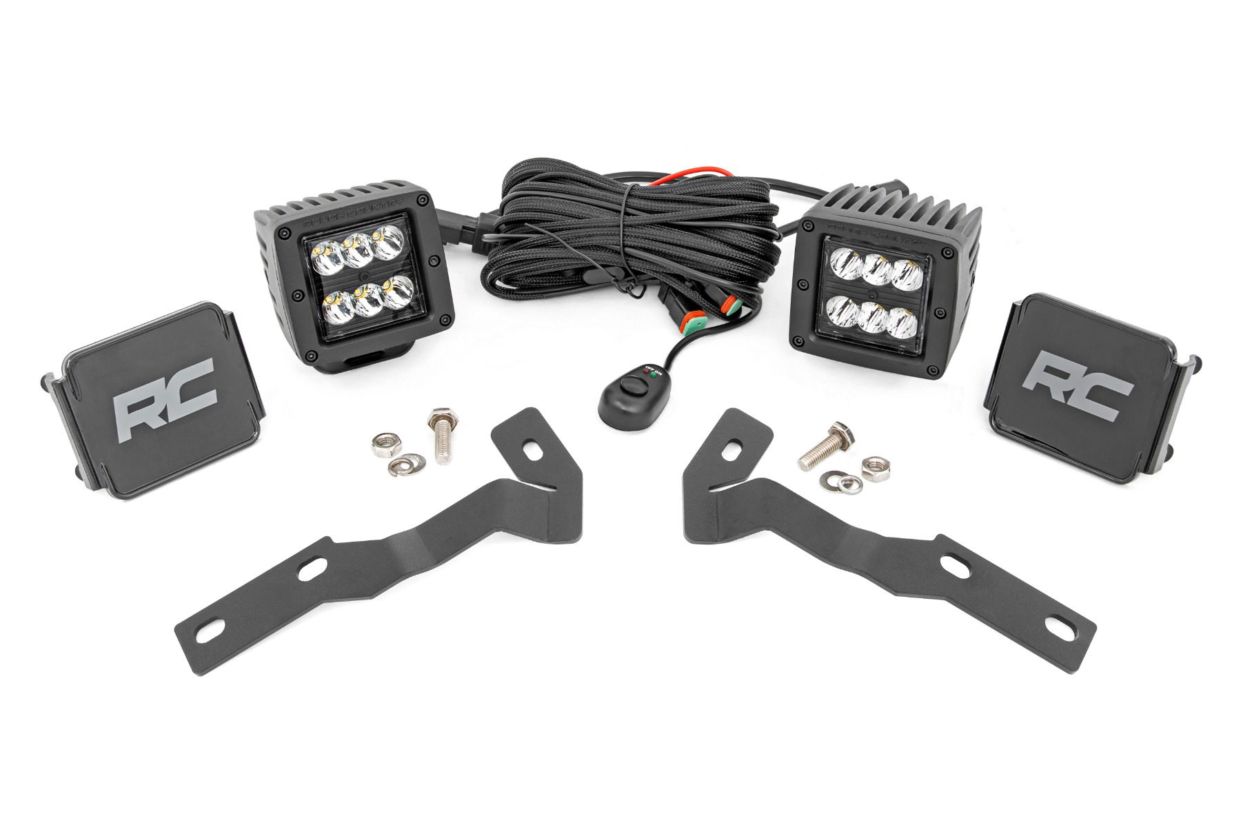 Rough Country Ditch Light Kit with Black Series Spot Pod for Tacoma