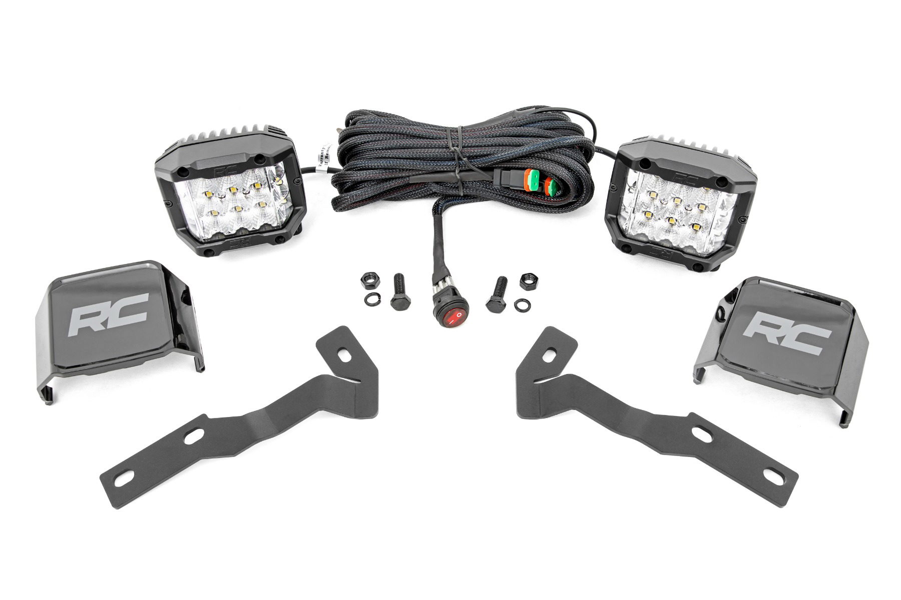 Rough Country 3-Inch Chrome Series Ditch Light Kit for Toyota Tacoma