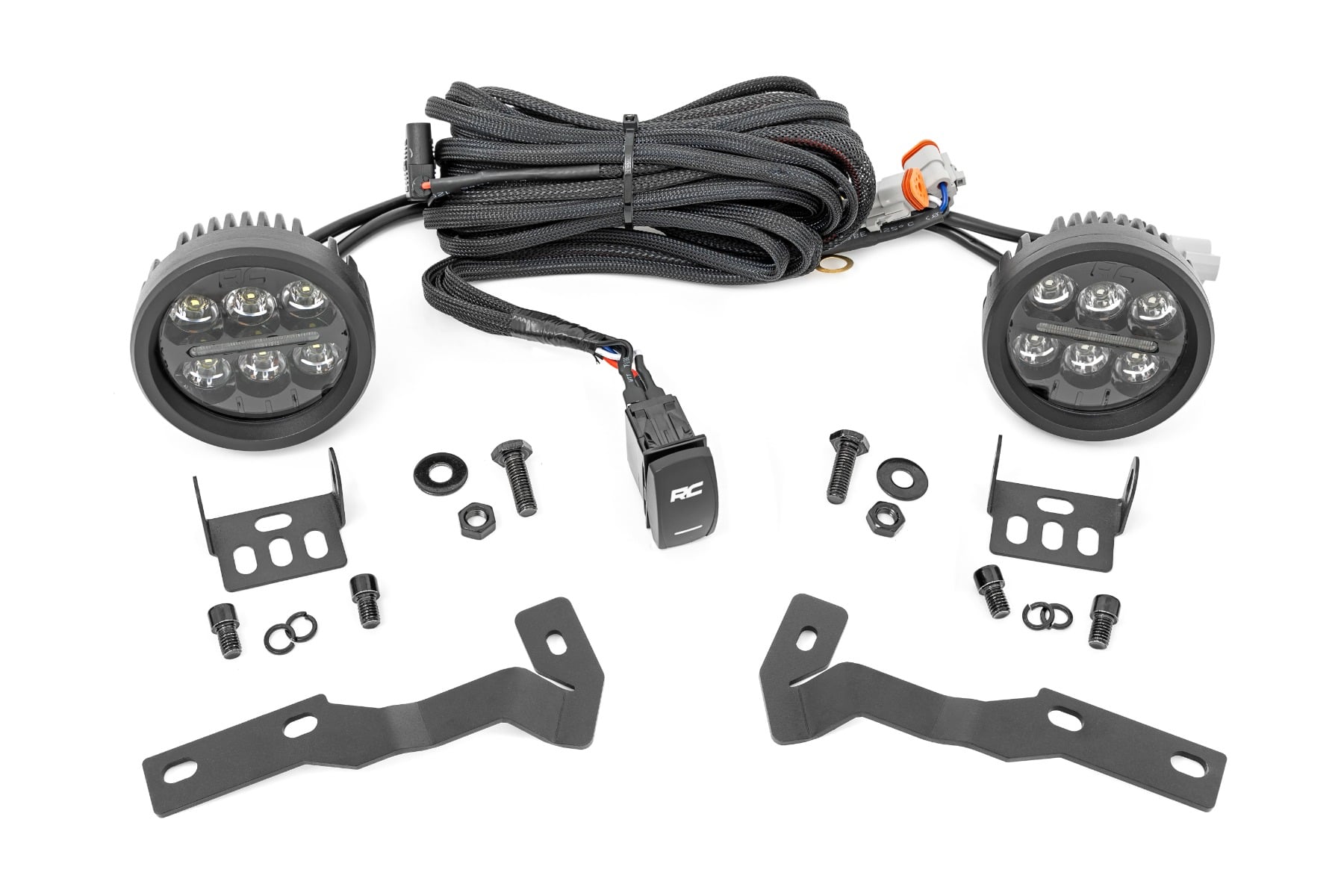 Rough Country 3.5-Inch Black Series LED Ditch Light Kit for 2016–2023 Tacoma