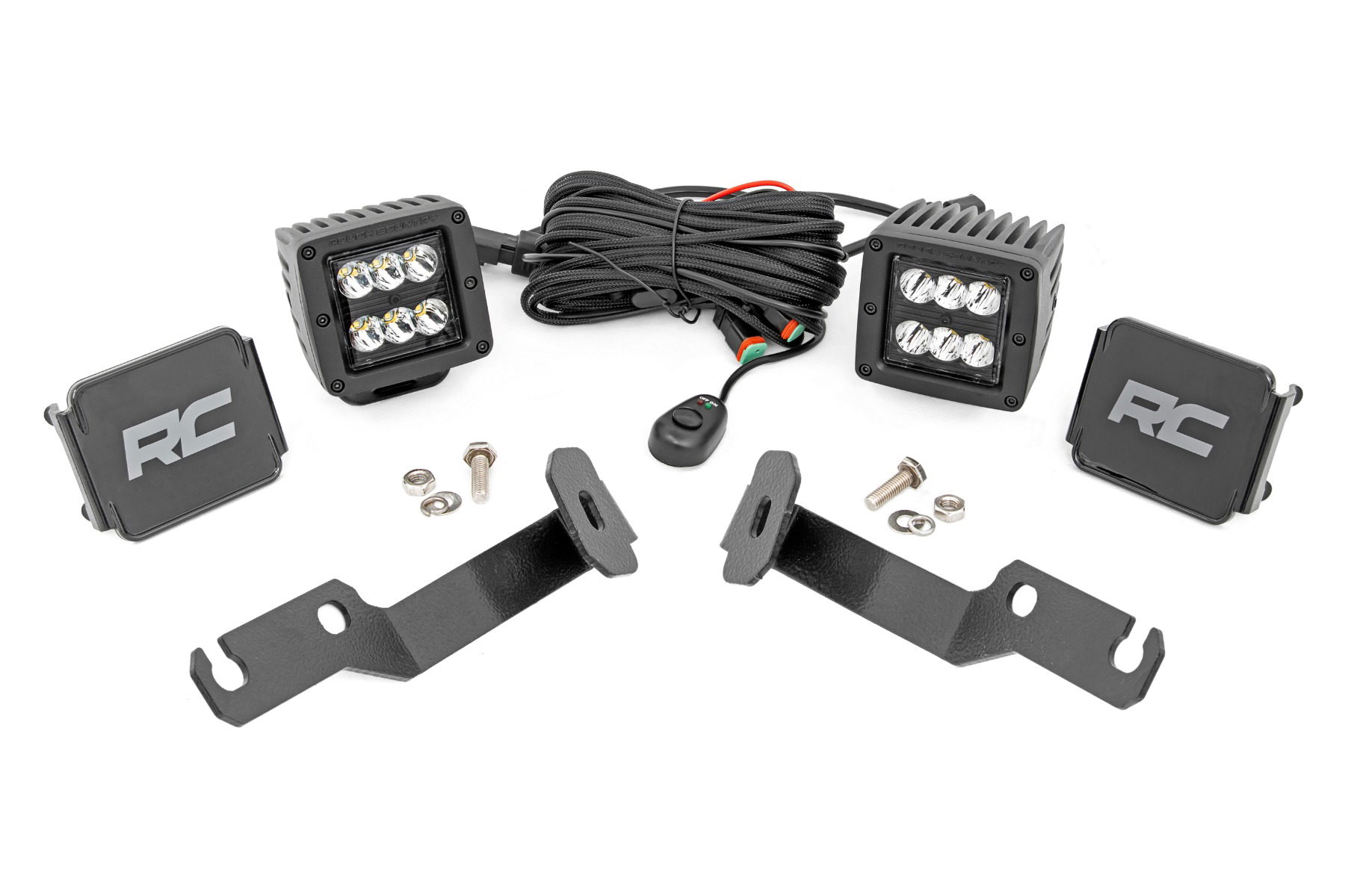 Rough Country 2-Inch Black Series LED Ditch Light Kit for 2005-2015 Tacoma
