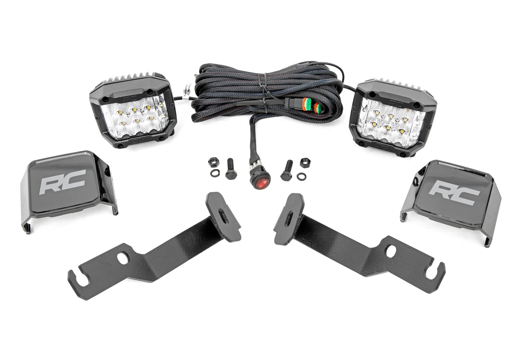 Rough Country 3-Inch Chrome Series Ditch Light Kit for 2005–2015 Toyota Tacoma