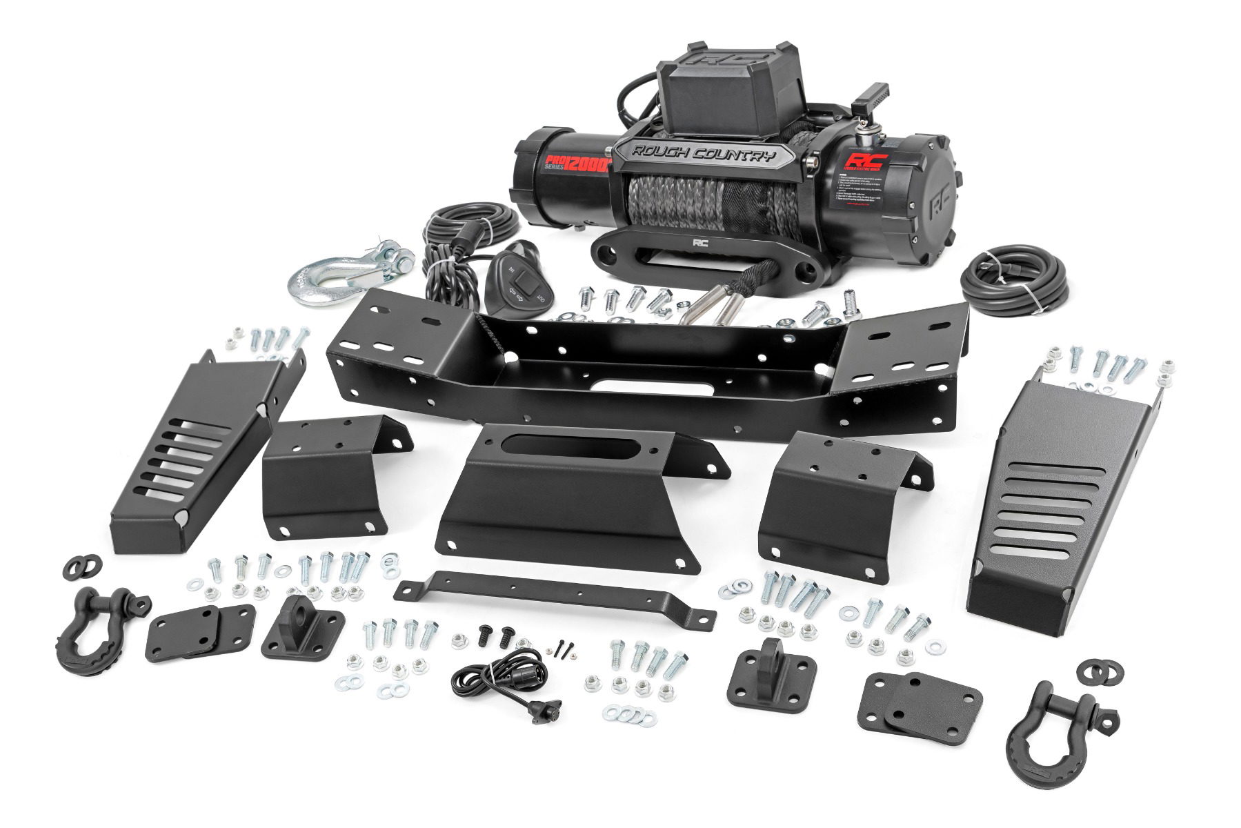 Rough Country Hidden Winch Mount with 12000-Lb Winch for Toyota Tundra
