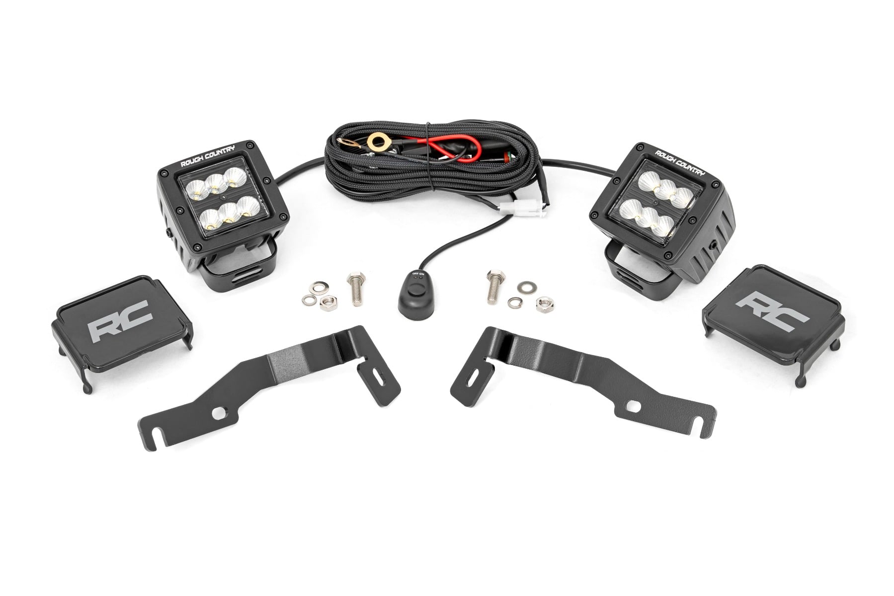 2-Inch Black Series Ditch Light Kit for Toyota Tacoma (2024–2025), Rough Country 72102