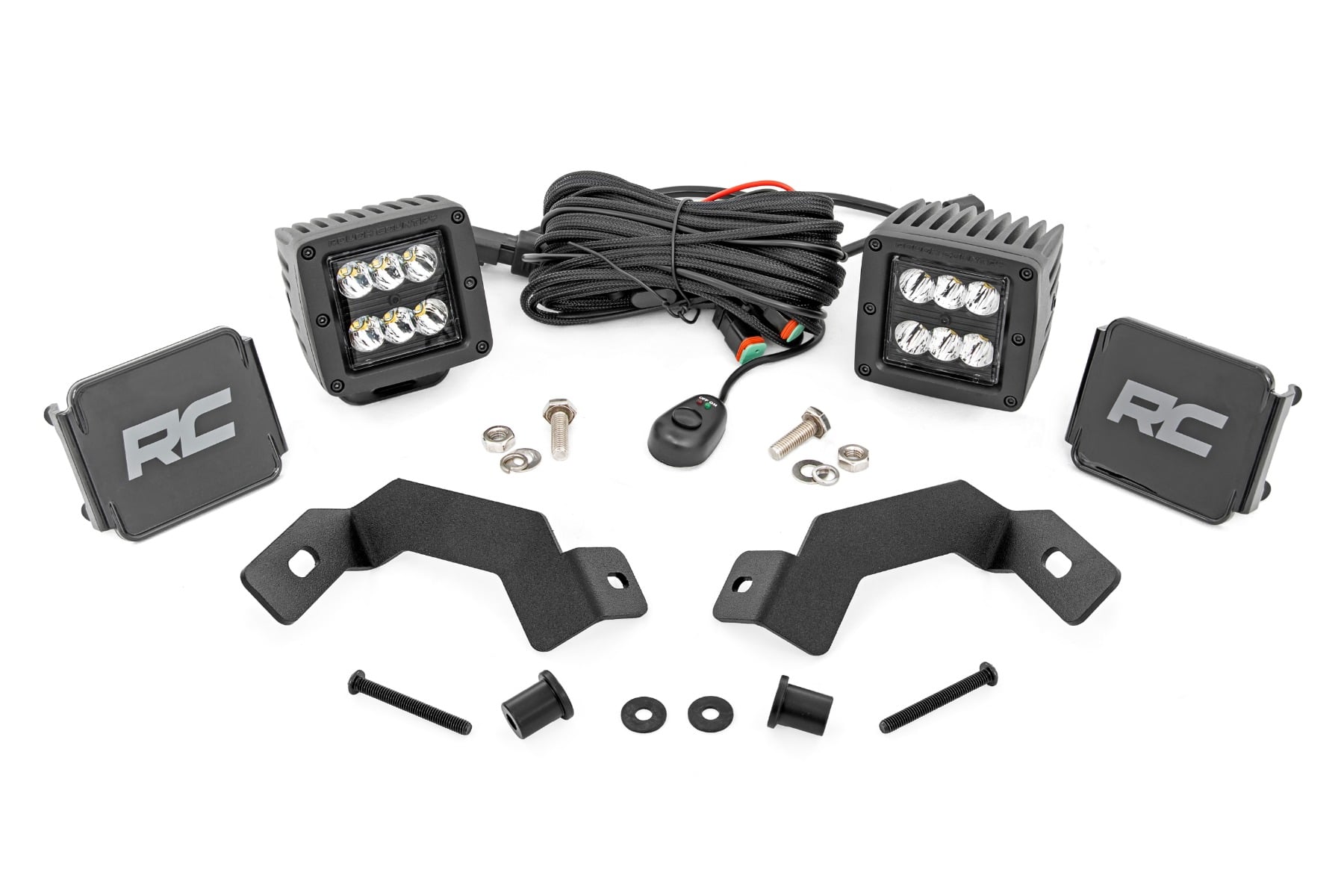 Rough Country Black Series LED Ditch Light Kit for Toyota Land Cruiser