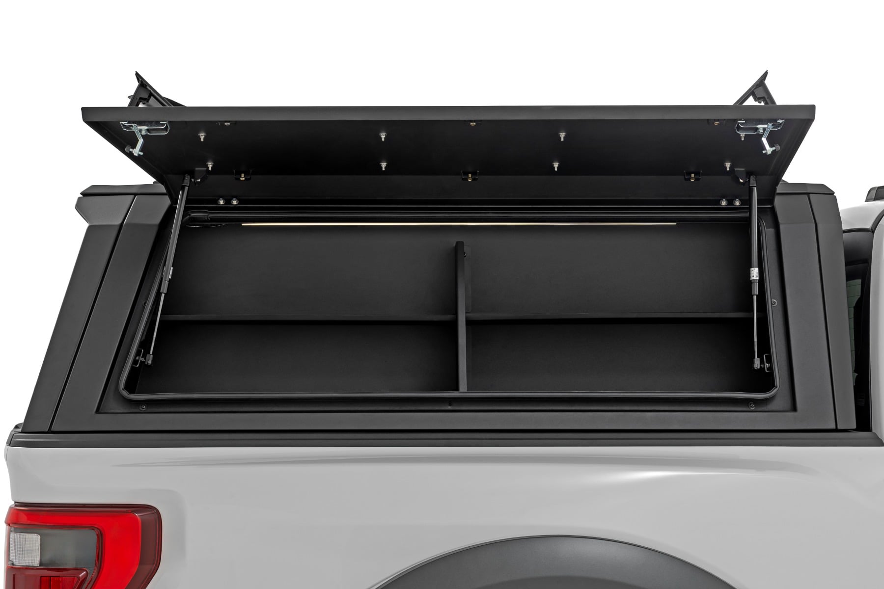 Rough Country Bed Cap Side Shelf Storage Bin with LED Strip