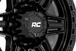 76 Series Wheel - Gloss Black Simulated Beadlock, view 5, Rough Country 76171218