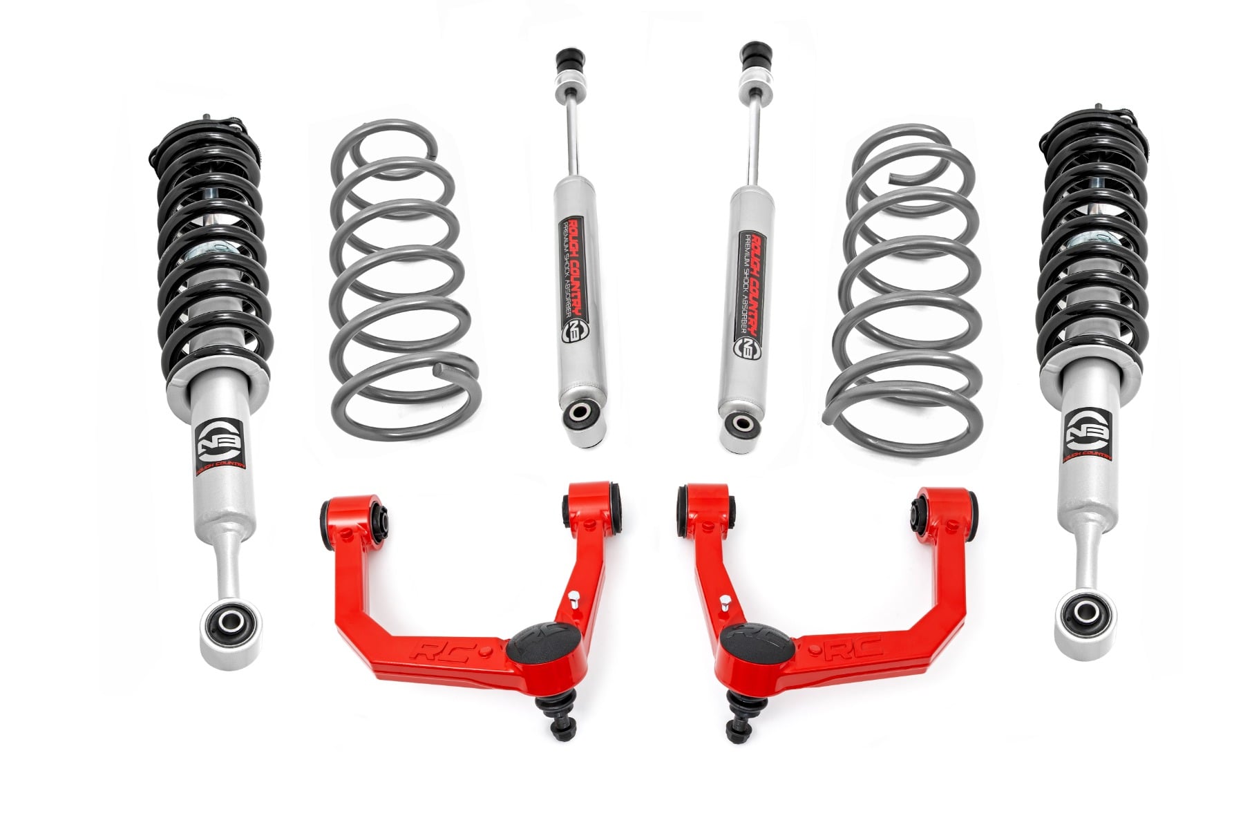 Rough Country 3-Inch Lift Kit with N3 Shocks for 2010–2024 Toyota 4Runner 4WD — Red