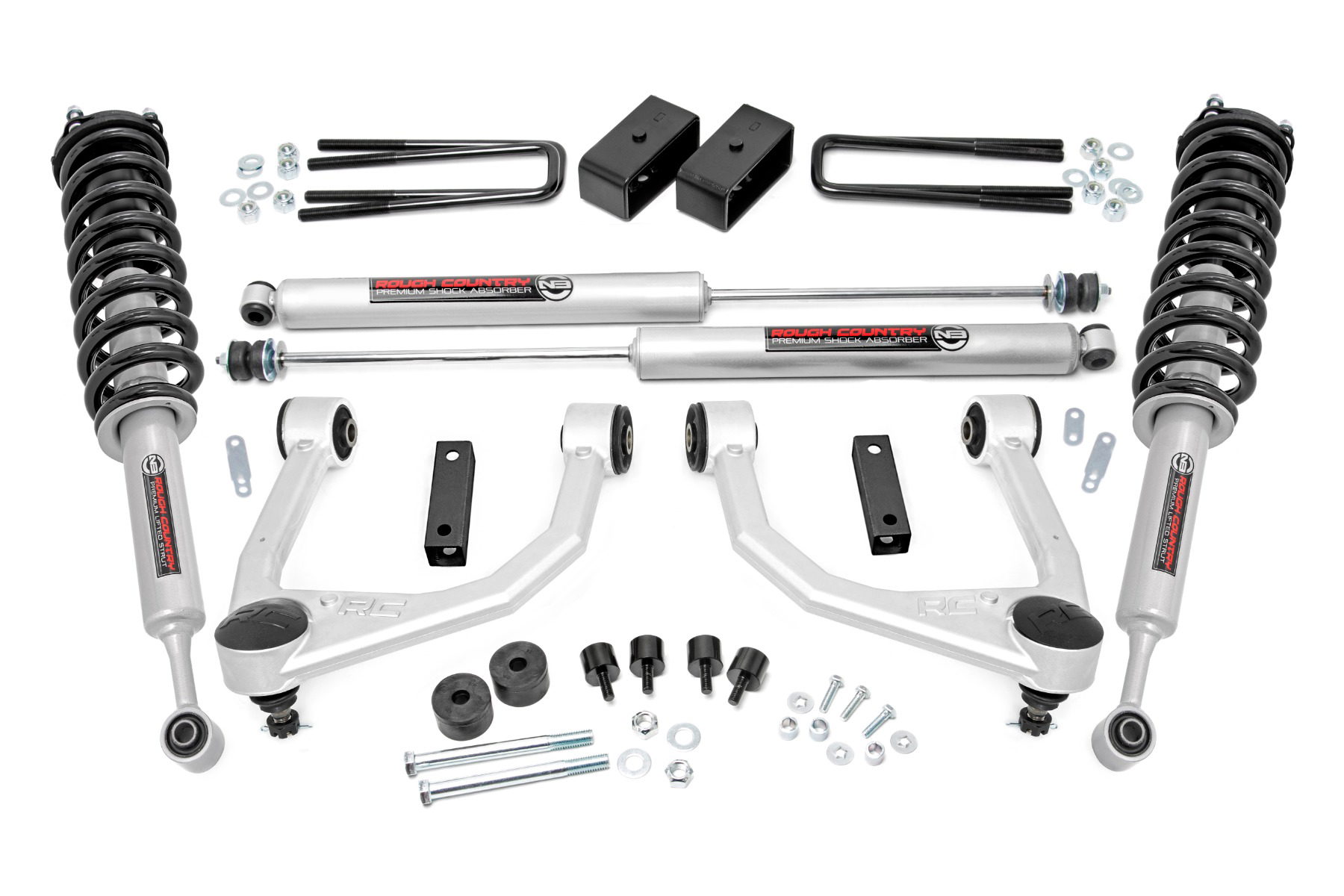 Rough Country 3.5-Inch Lift Kit with N3 Shocks for 2007–2021 Toyota Tundra
