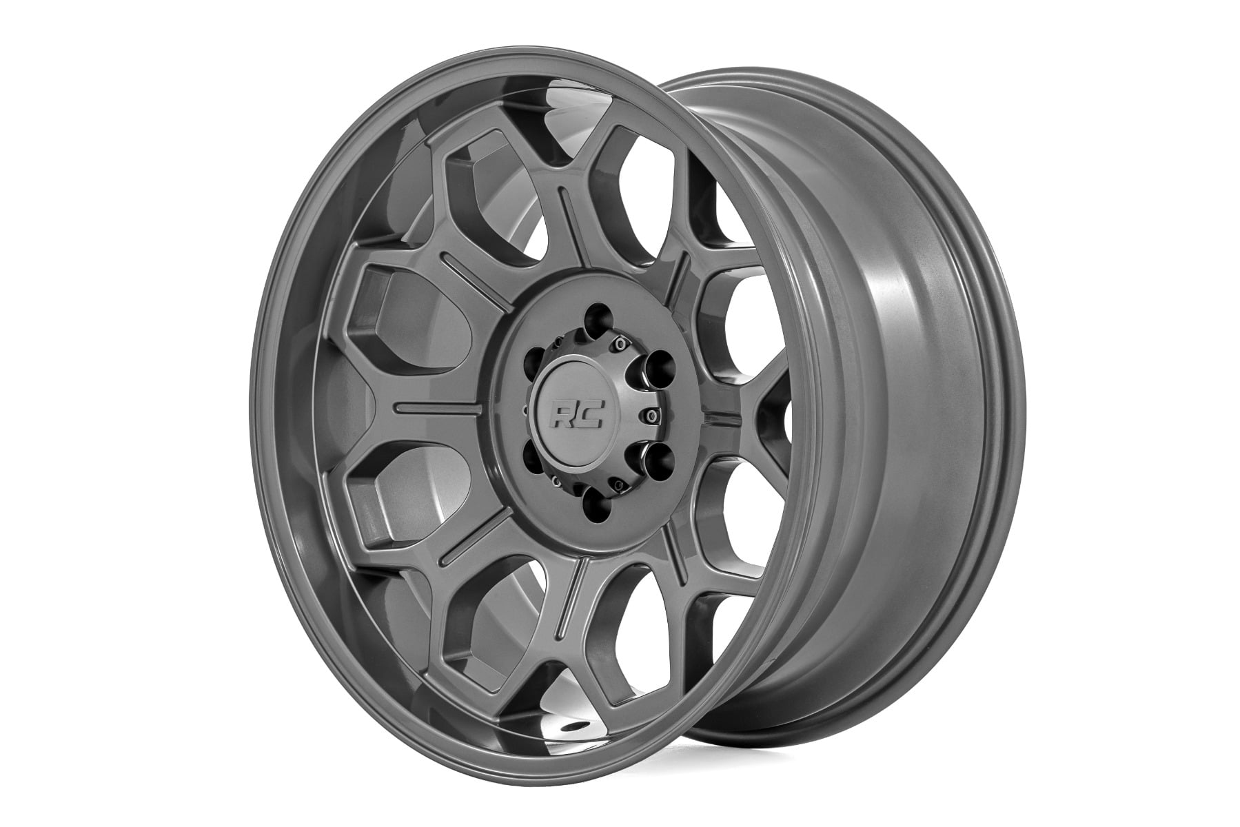 Rough Country 77 Series Wheel — Gunmetal Gray 8-Spoke Aluminum