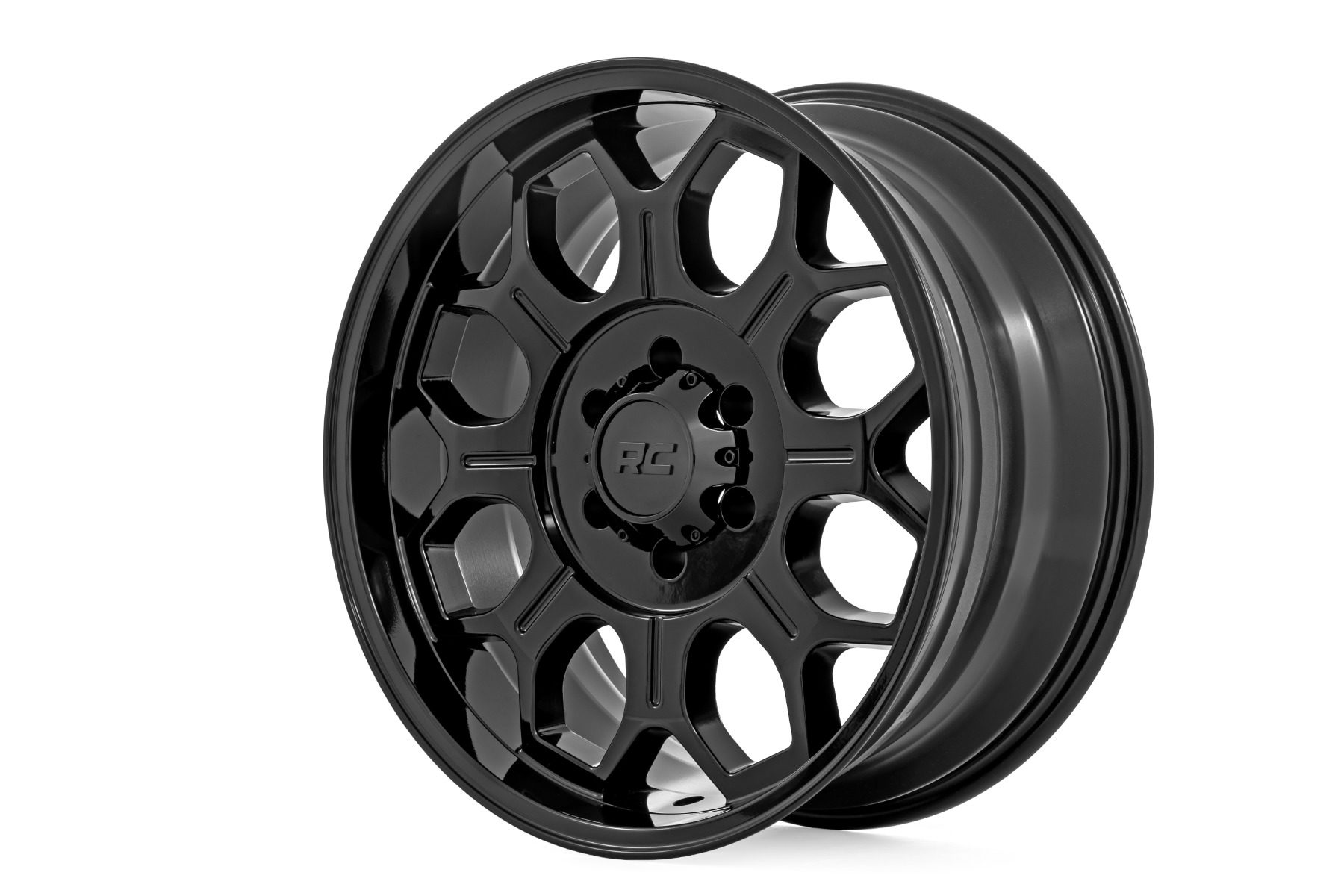 Rough Country 77 Series 8-Spoke Wheel, Semi-Gloss Black