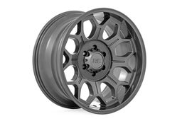 77 Series 8-Spoke Wheel in Gunmetal Gray — Part 77201212G, view 3, Rough Country