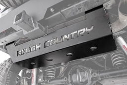 Muffler Skid Plate for 2007-2017 Jeep Wrangler (4WD/RWD) shown installed, Rough Country 779