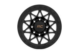 78 Series 10-Spoke Wheel, Semi-Gloss Black, view 2, Rough Country 78180906B