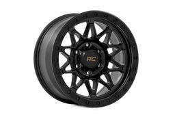 Semi-Gloss Black 78 Series Wheel — Simulated Beadlock, view 4, Rough Country 78181212B