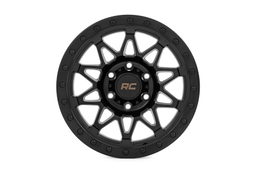 78 Series Wheel in Semi-Gloss Black, Simulated Beadlock, view 2, Rough Country 78181217B
