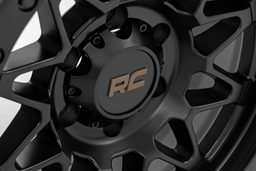78 Series Wheel in Semi-Gloss Black, Simulated Beadlock, view 6, Rough Country 78181217B