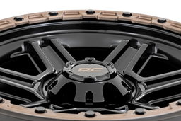 Bronze Ring 6-Spoke 79 Series Wheel, Semi Gloss Black, view 5, Rough Country 79170912