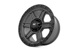 79 Series 6-Spoke Wheel in Gunmetal Gray with Black Ring, view 4, Rough Country 79170912G