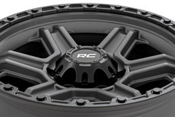 79 Series 6-Spoke Wheel in Gunmetal Gray with Black Ring, view 5, Rough Country 79170912G