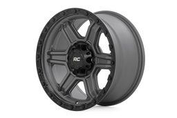 79 Series 6-Spoke Wheel in Gunmetal Gray with Black Ring, Rough Country 79170912G