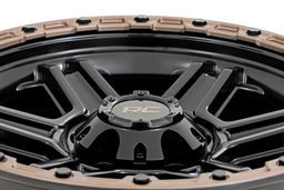 79 Series 6-Spoke Wheel, Semi Gloss Black with Bronze Ring, view 5, Rough Country 79180912A