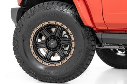 79 Series 6-Spoke Wheel, Semi Gloss Black with Bronze Ring, view 6, Rough Country 79180912A