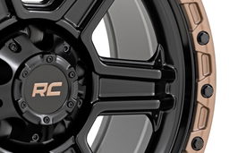Bronze-Ring 79 Series Wheel — Semi Gloss Black 6-Spoke, view 4, Rough Country 79181214