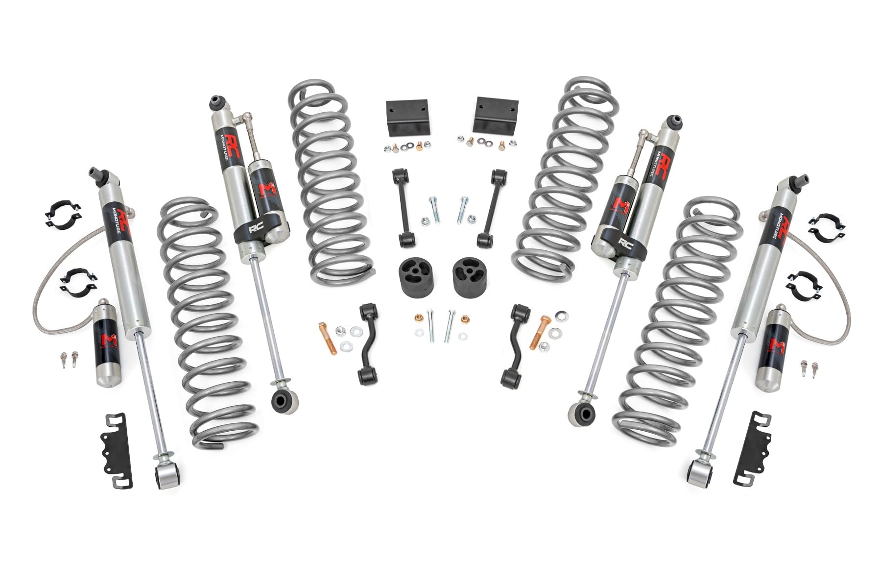Rough Country 2.5-Inch Lift Kit with M1R Shocks for Jeep Wrangler 4WD