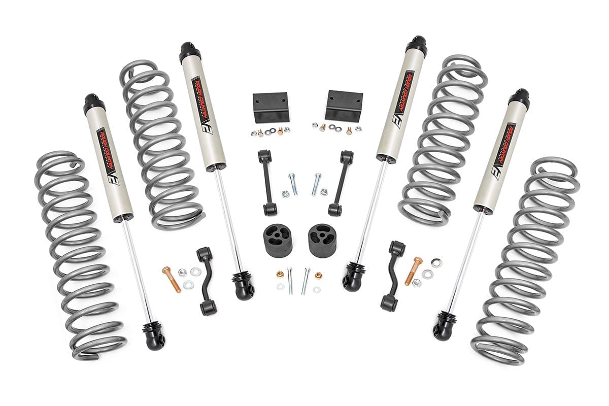 Rough Country 2.5-Inch Lift Kit with V2 Shocks for Jeep Wrangler 4WD