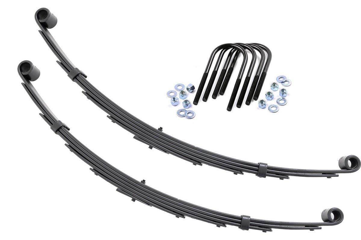 Rough Country 6-Inch Front Leaf Springs, Pair, with Bushing and Install Kit