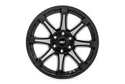 81 Series 8-Spoke Wheel in Gloss Black with Machined Spokes, view 2, Rough Country 81200906M